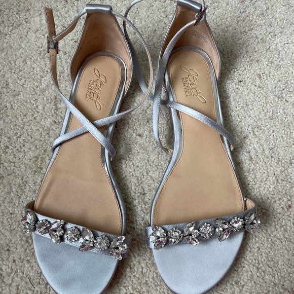 Silver Jewel by Badgley Mischka Flats Sz 7.5 - Picture 1 of 2